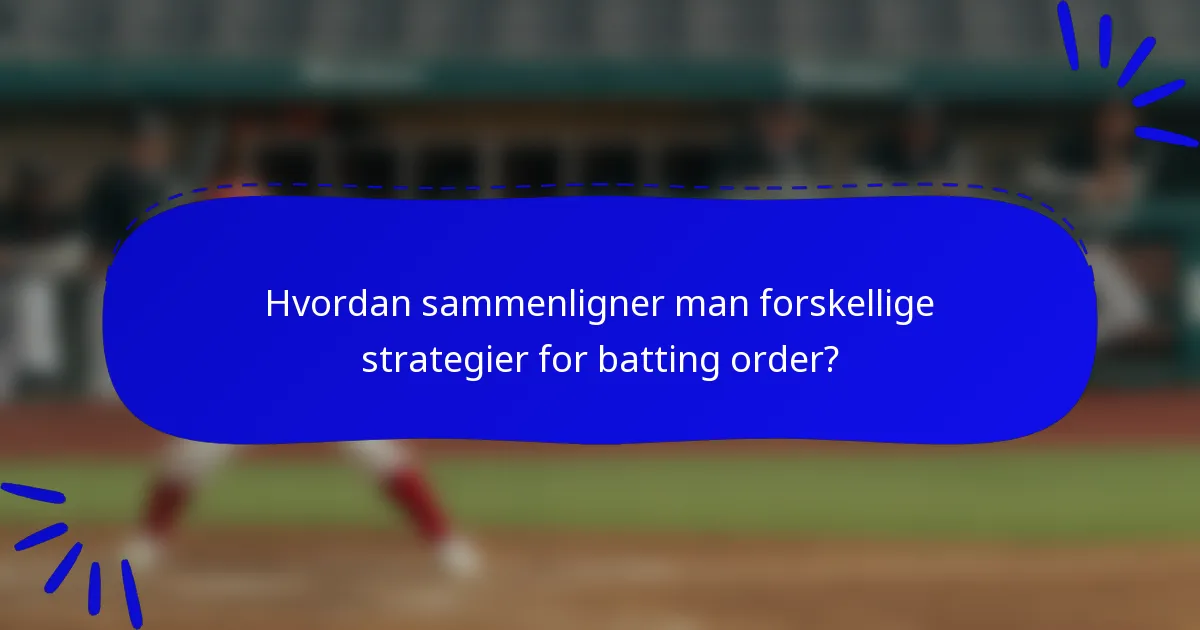 Hvordan sammenligner man forskellige strategier for batting order?